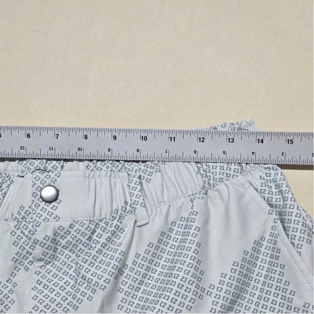 Jordan Mens Dri-FIT Gray Geometric 23 Monogram Athletic Shorts Size Large